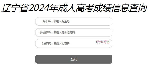 2024年辽宁成考成绩查询时间为：11月13日10:00起