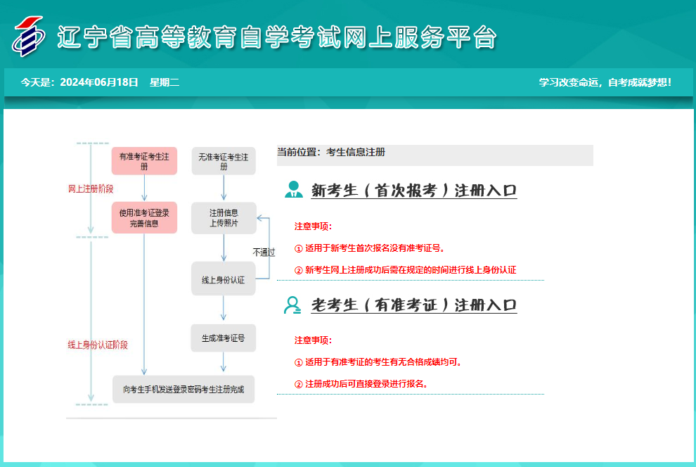 辽宁省2024年10月自考报名入口