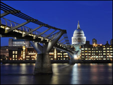 The Millennium Bridge is a popular sight