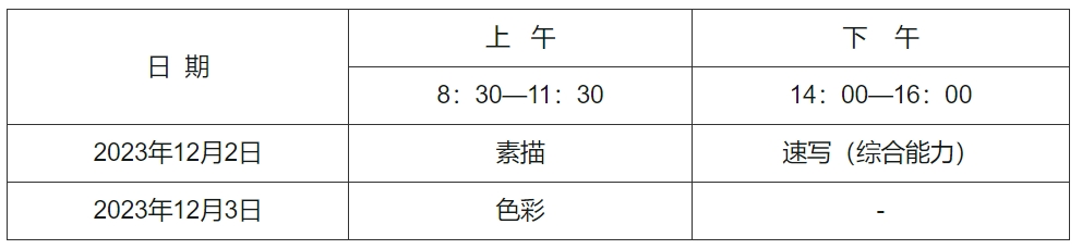 北京2024年艺考美术与设计类专业考试时间及地点