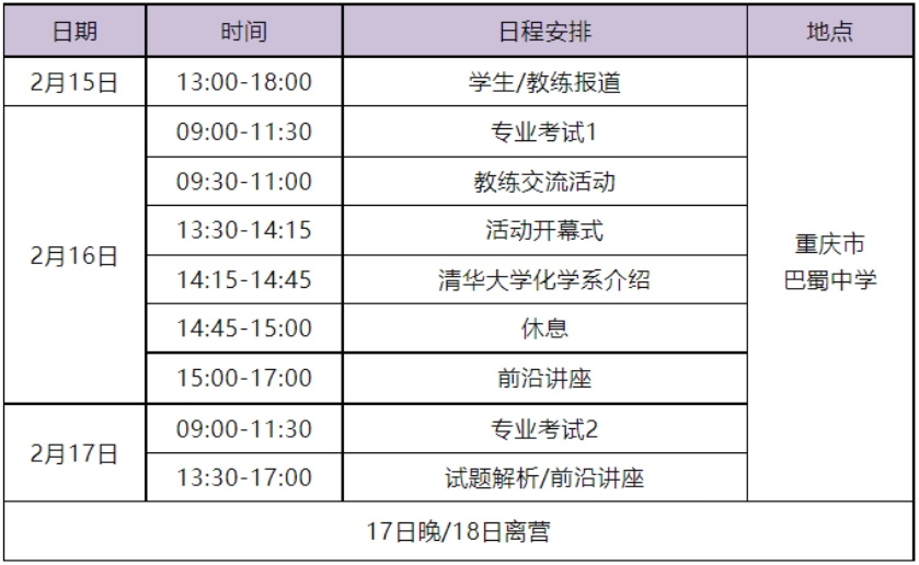 2024年清华大学优秀中学生“化学前沿体验营”活动第二轮通知发布