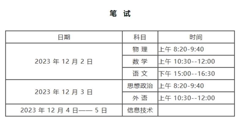 河南2022级高中学业水平合格性考试各科目考试时间