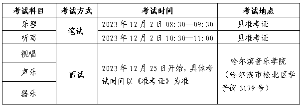 黑龙江2024年普通高校艺术类招生考试安排