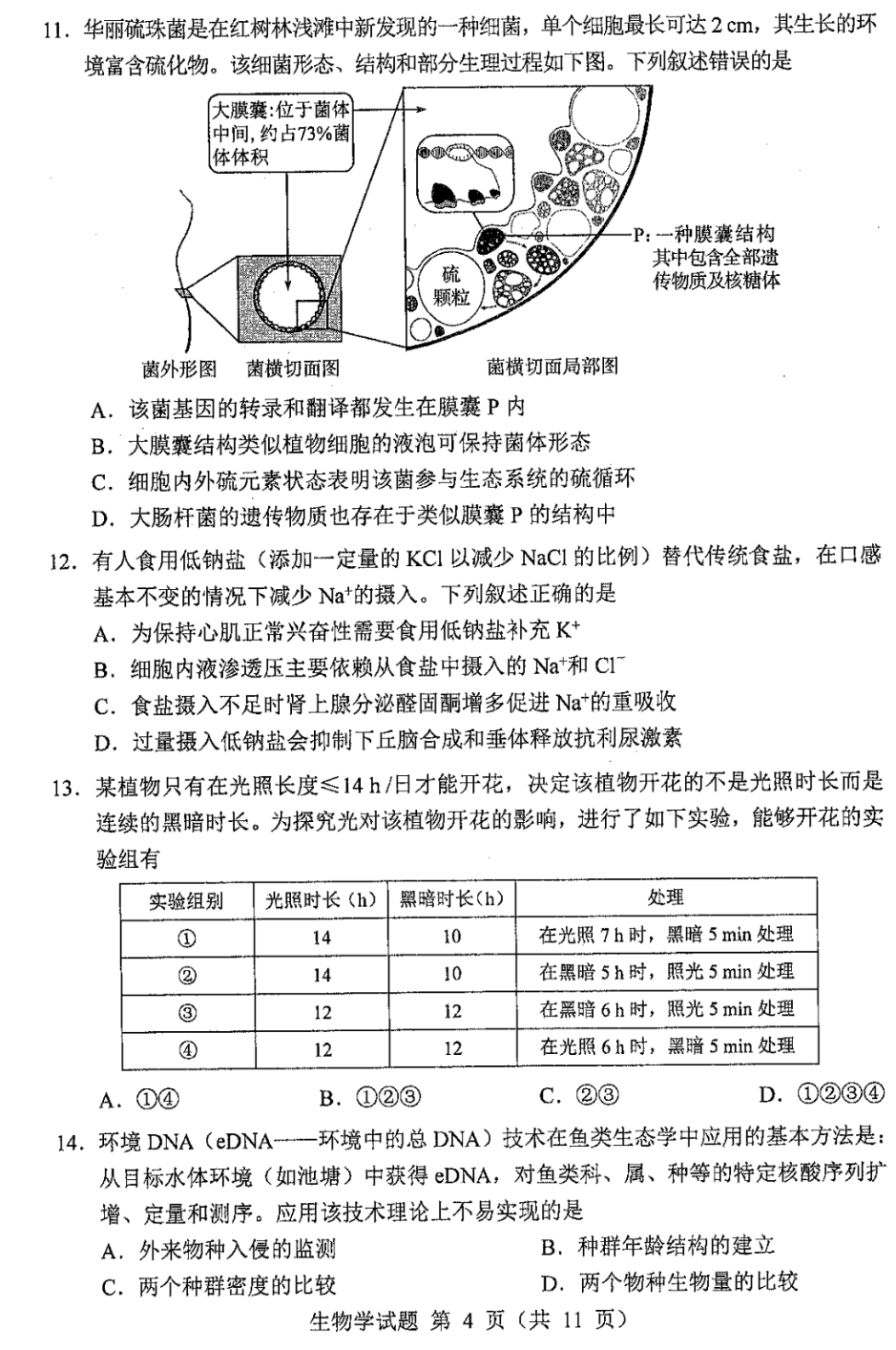 2024年新高考九省联考黑龙江、吉林生物试题