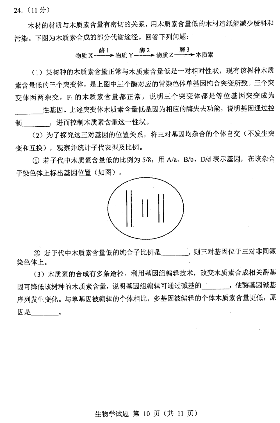 2024年新高考九省联考黑龙江、吉林生物试题