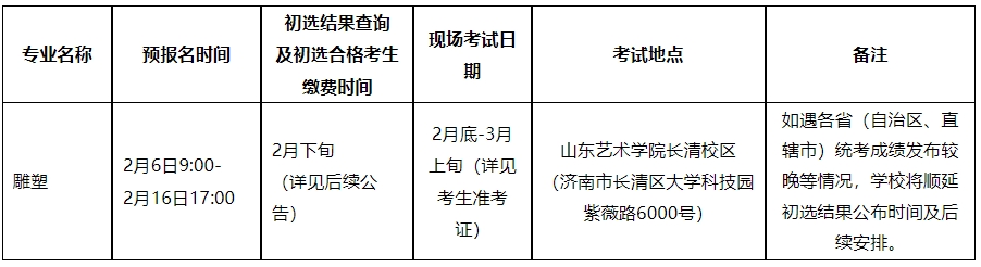 山东艺术学院2024年本科校考报考安排