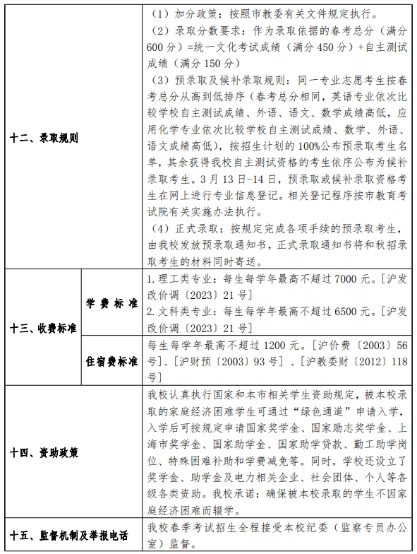 上海电力大学2024年春季考试招生简章