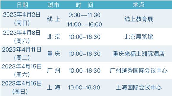 金博宝最新官方网站查询网址
留学服务中心2023年度中国国际教育巡回展开幕