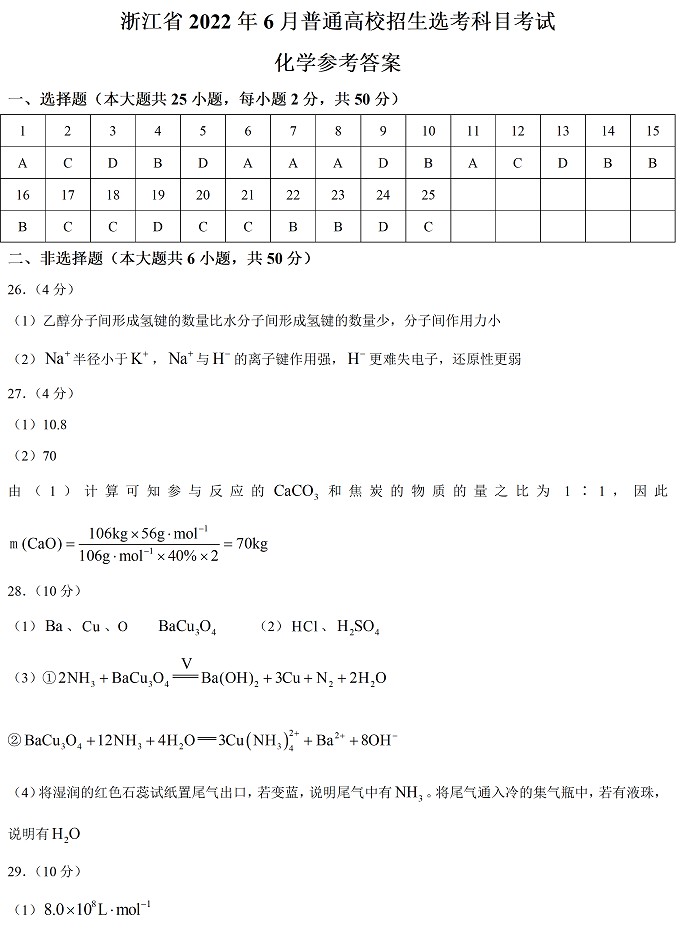 2022年高考真题及答案