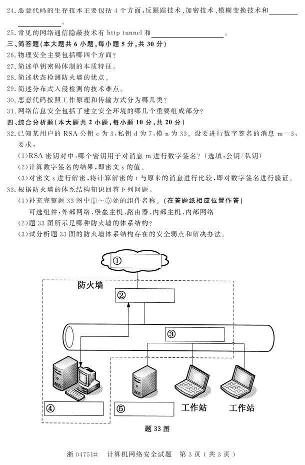 全国2015年4月自考计算机网络安全真题