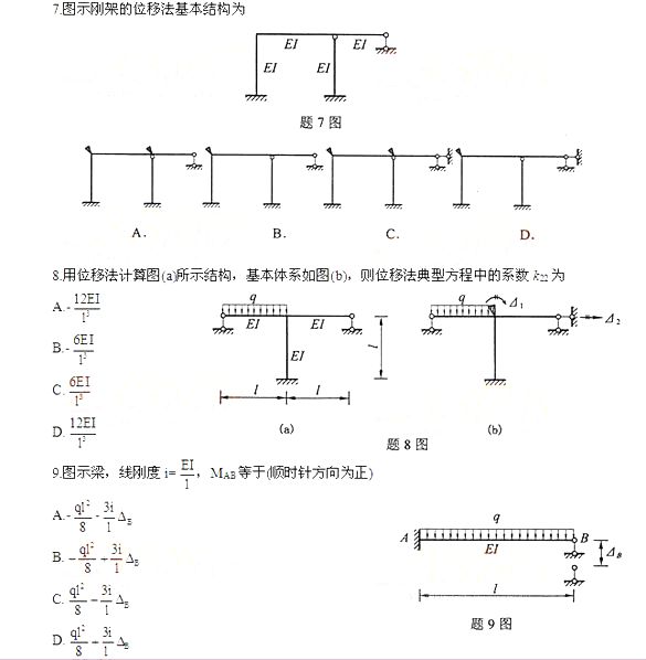 全国2014年4月自考结构力学（一）试题