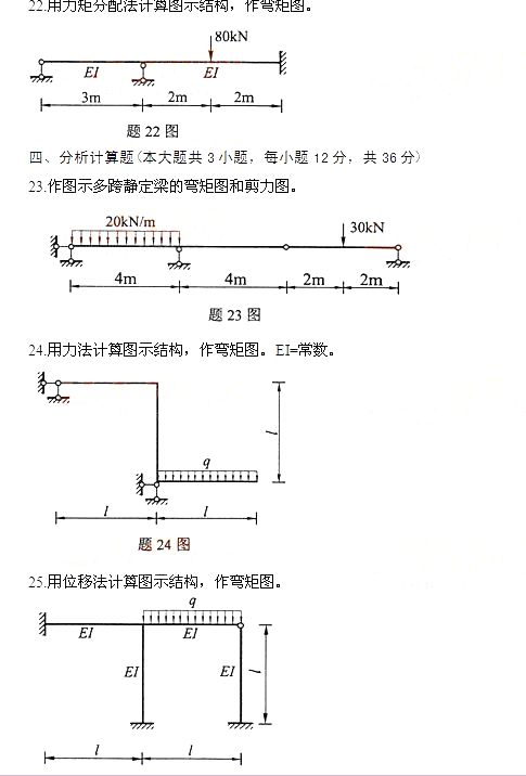 全国2014年4月自考结构力学（一）试题