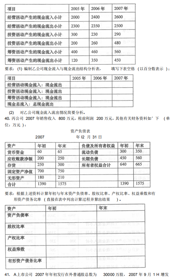 2018年10月自考00161财务报表分析(一)真题及答案